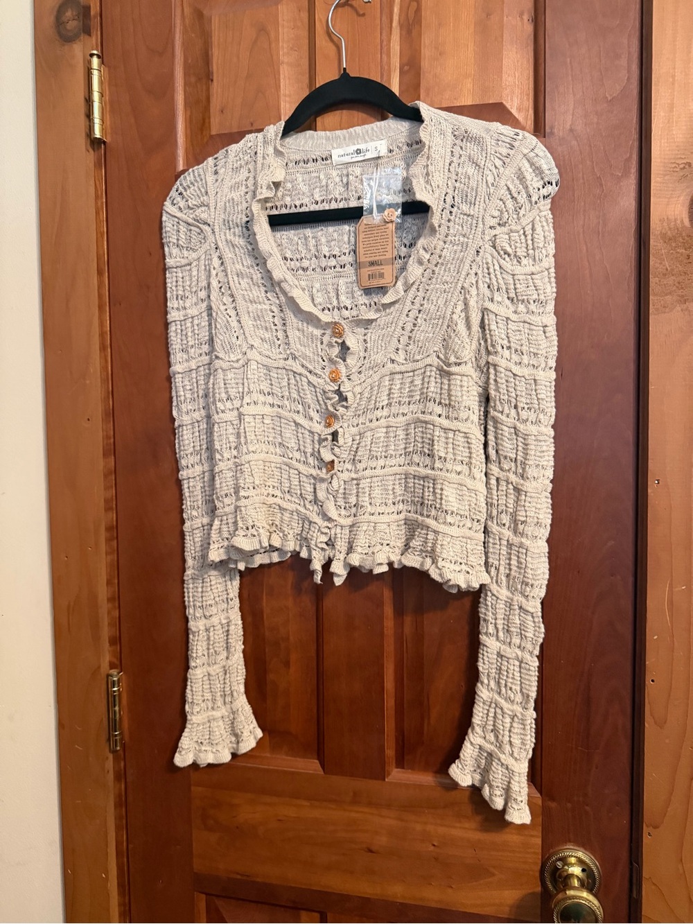 NATURAL LIFE Cream Button-Front Cardigan - Picture 2 of 5